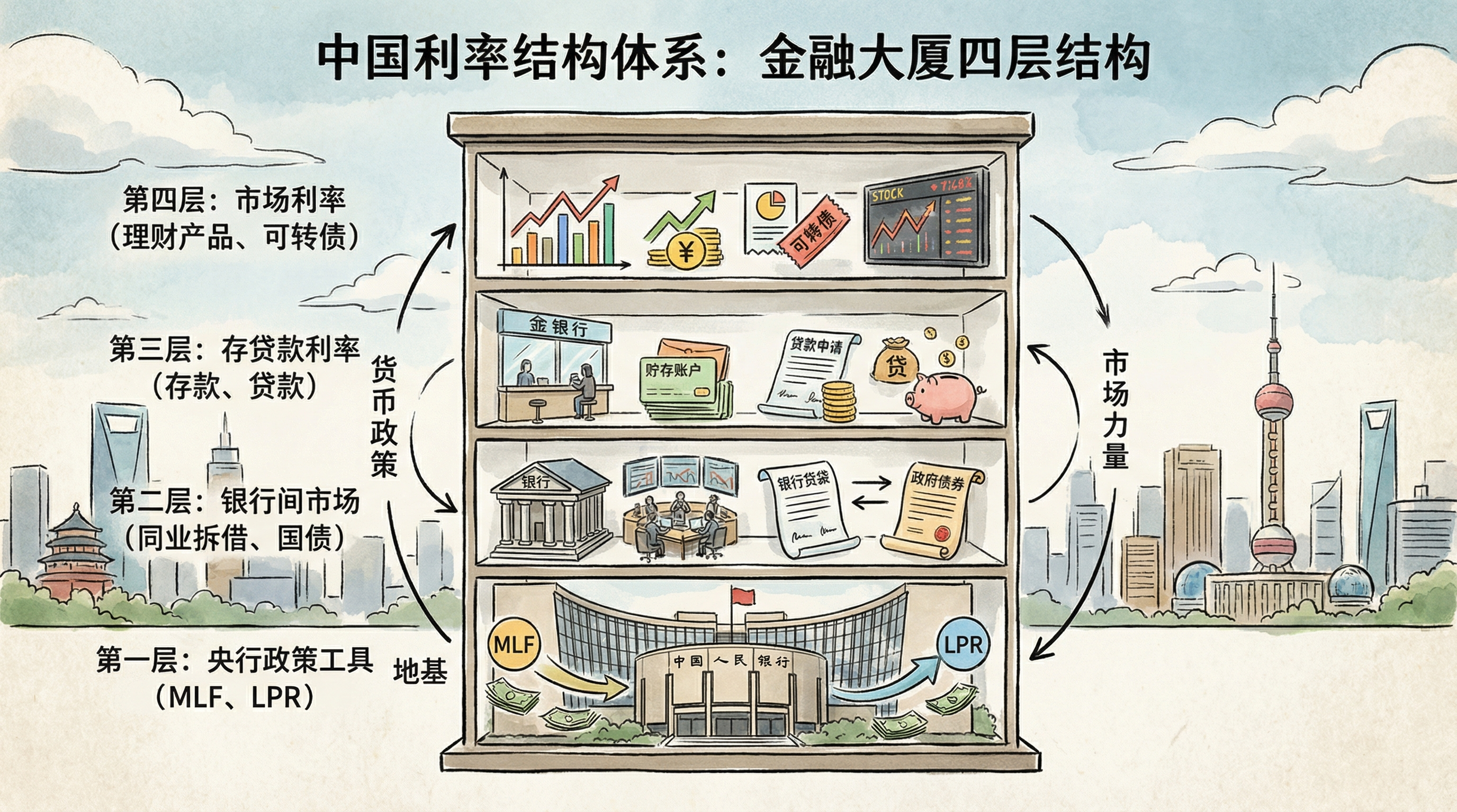 中国利率结构体系四层结构