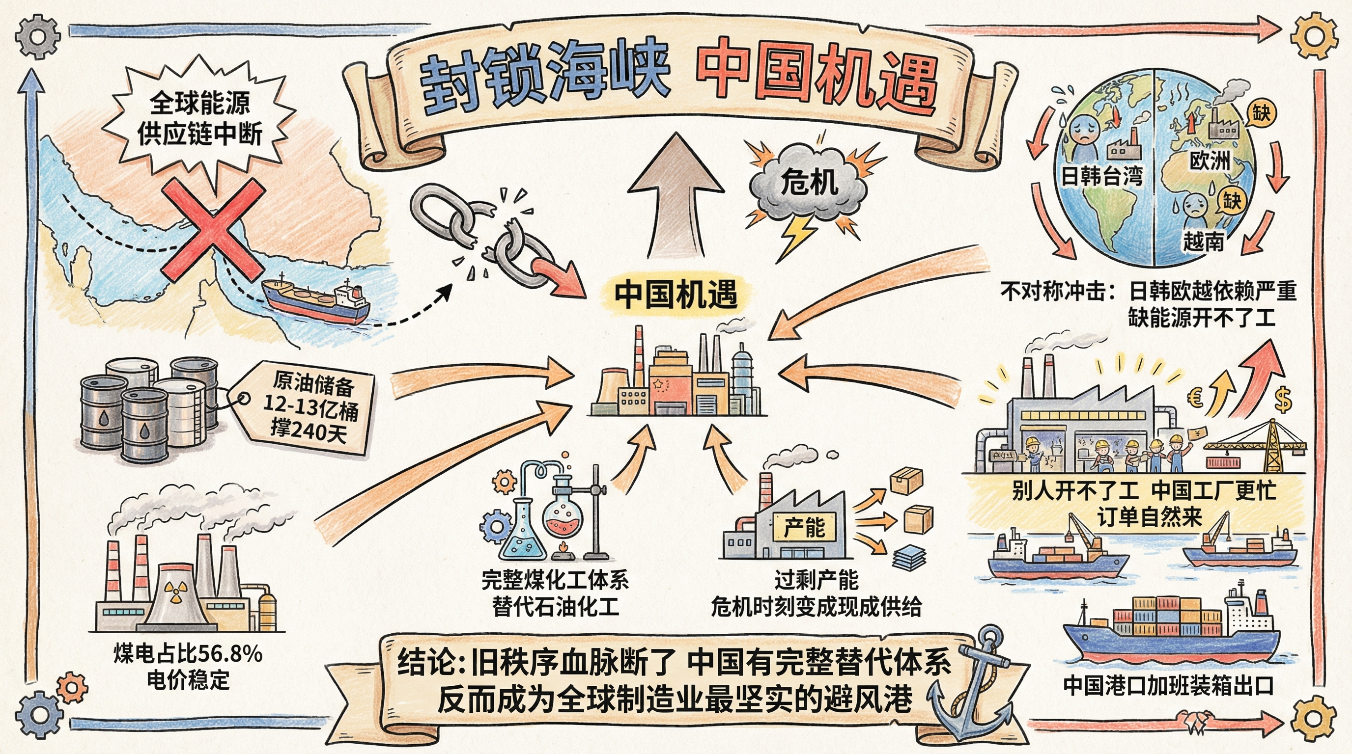 封锁的海峡，中国的机遇