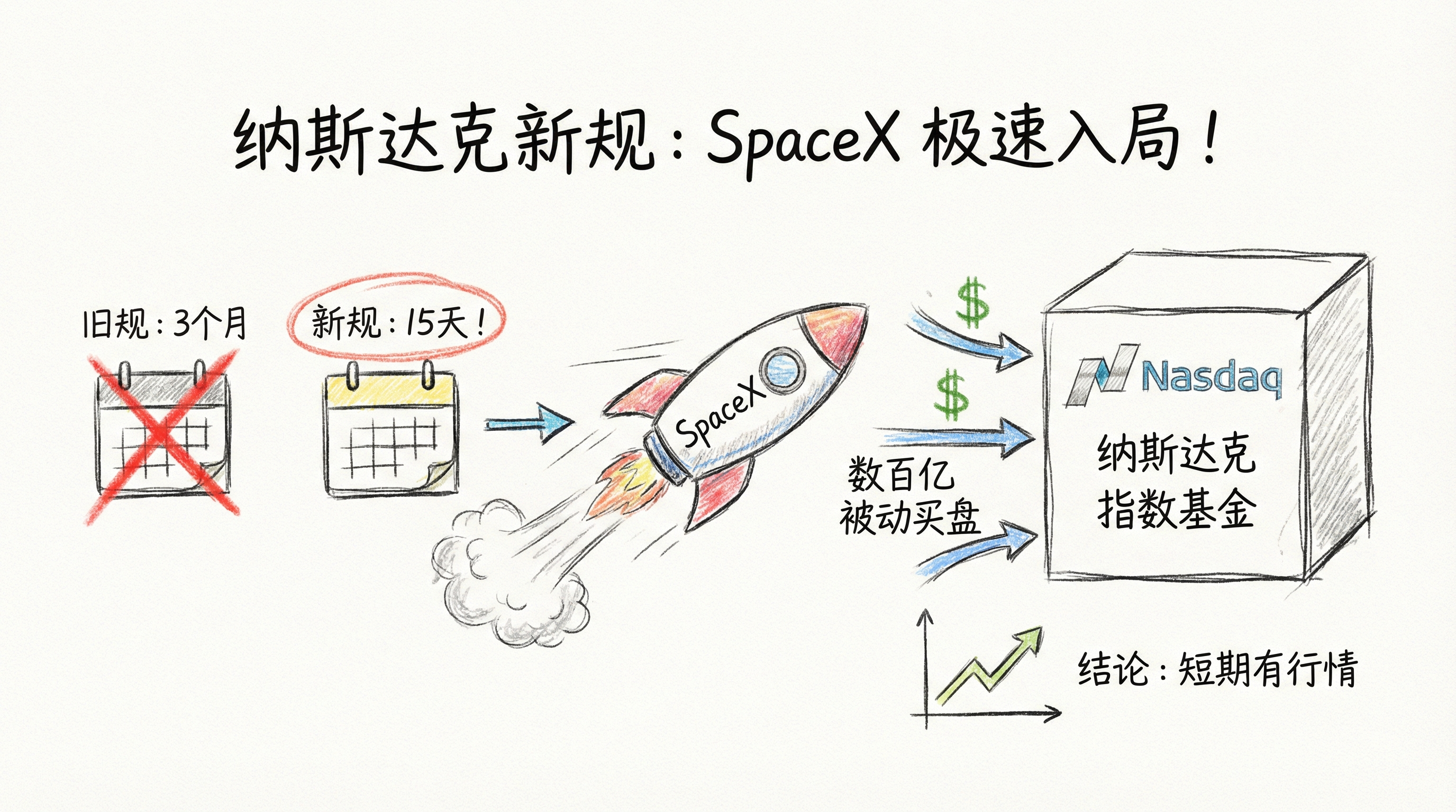 纳斯达克修改规则：SpaceX 上市更快纳入指数