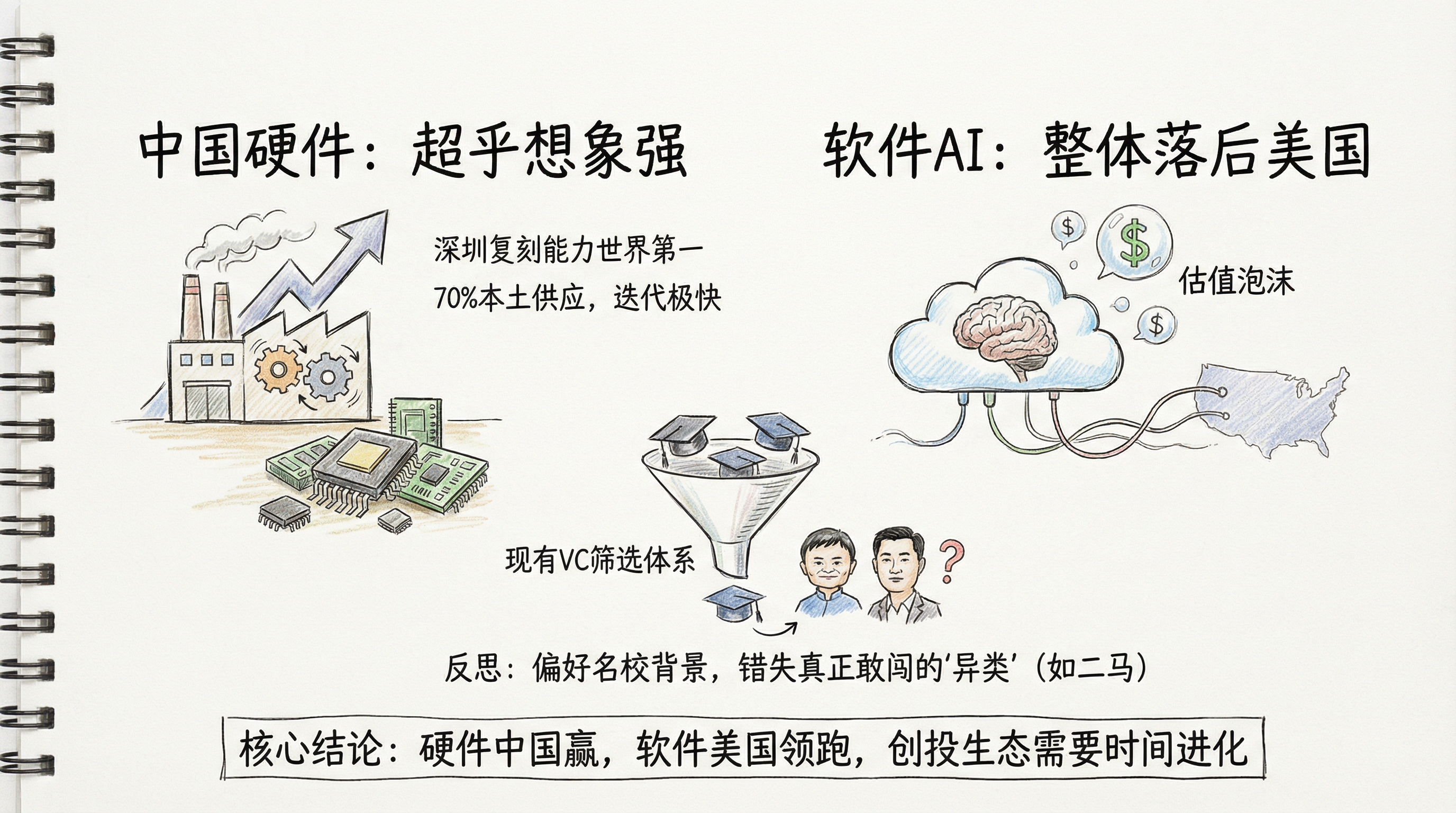 中国硅谷之行：硬件强软件弱，体系筛掉真英雄