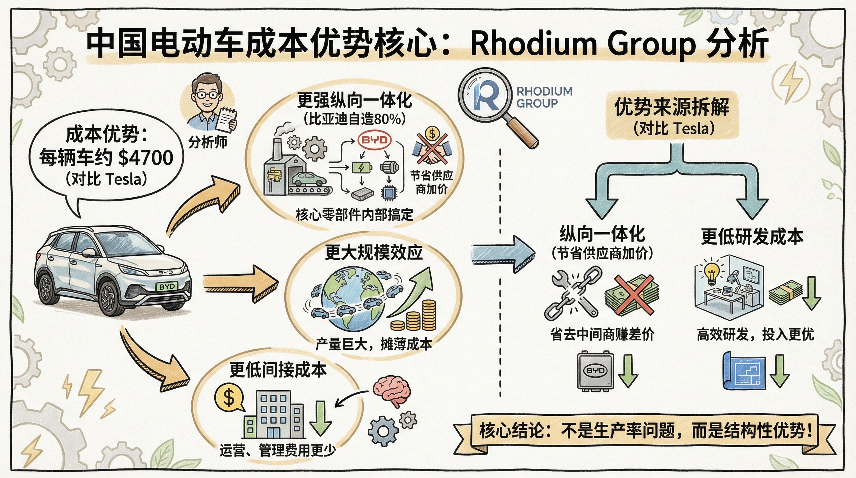 中国电动车成本优势分析